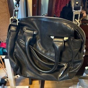 Romygold black leather shoulder/crossbody bag
